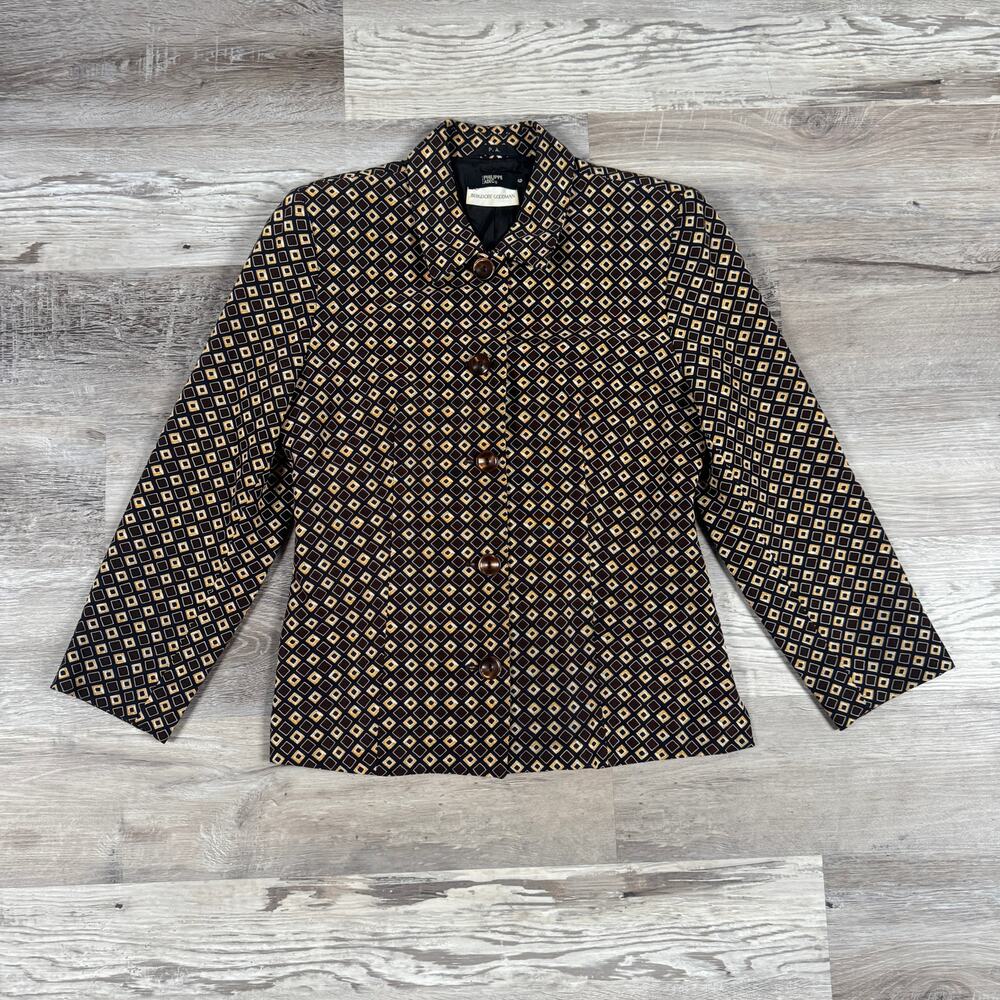 Vintage 90s Designer Philippe Adec Bergdorf Goodman Geometric Blazer Jacket 6